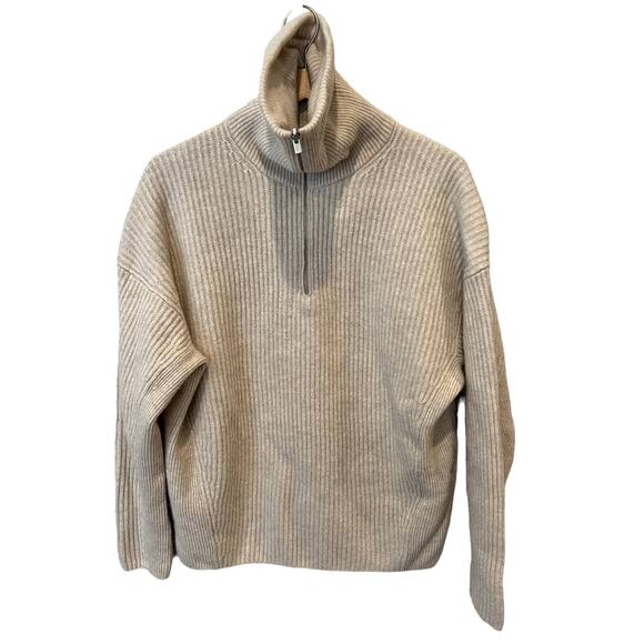 Vince Ribbed Half Zip Sweater Size Medium - Picture 7 of 12
